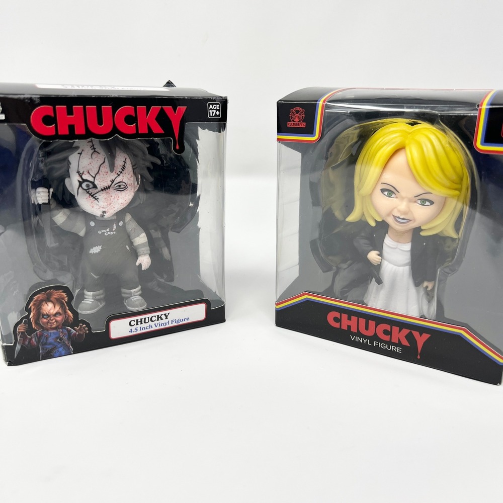 CultureFly Chucky and Tiffany 4.5 Inch Vinyl Figure Set Bride of Chucky Horror